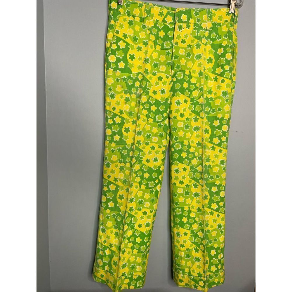 Vintage Lilly Pulitzer Mens Stuff Palm Beach Mod Floral Signature Print Golf Pan